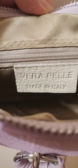Borsa Vera Pelle Made in Italy, lilla