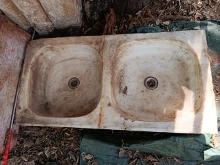 Fregadero doble mármol antiguo