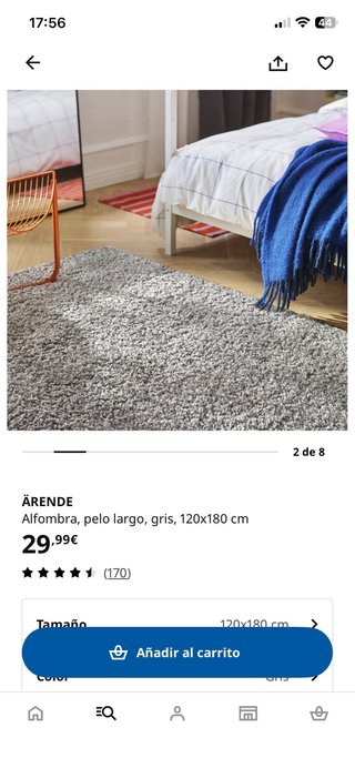 Alfombra gris de tela