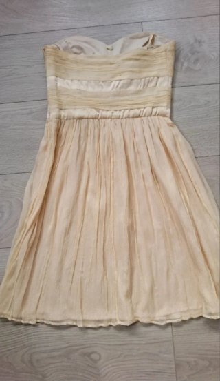 Mango Talla XS/S - Vestido Nude Escote Corazón