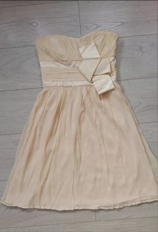Mango Talla XS/S - Vestido Nude Escote Corazón