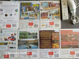 Lote Wii: Consola,1 Volante, 1 mando y 7 Juegos