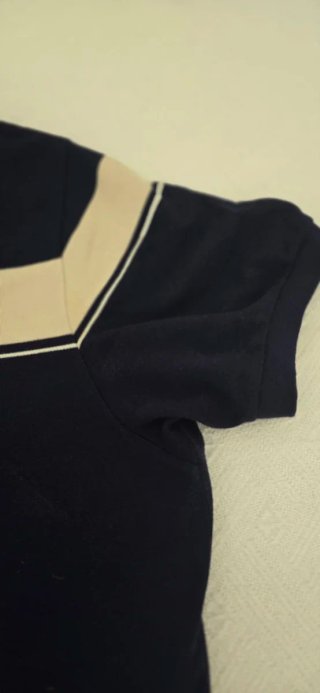 Polo Lacoste Talla 7 Azul y Beige