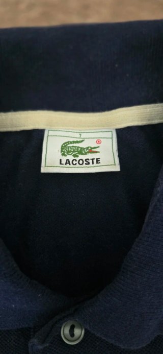 Polo Lacoste Talla 7 Azul y Beige