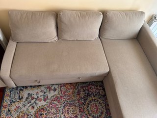 Sofá chaise longue cama beige