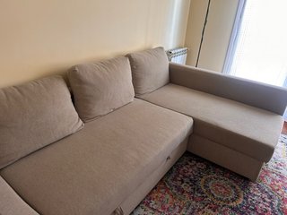 Sofá chaise longue cama beige