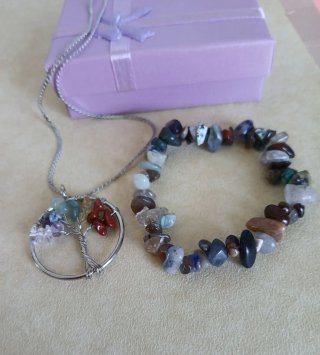 Conjunto 7 Chakras Piedras Naturales Collar Pulser
