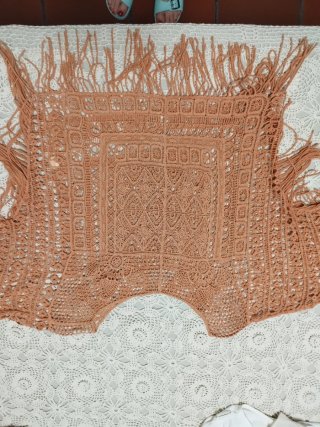 Blusa poncho tejido flecos talla única