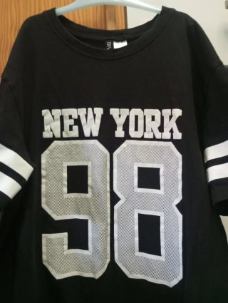 Camiseta larga New York 98 negra