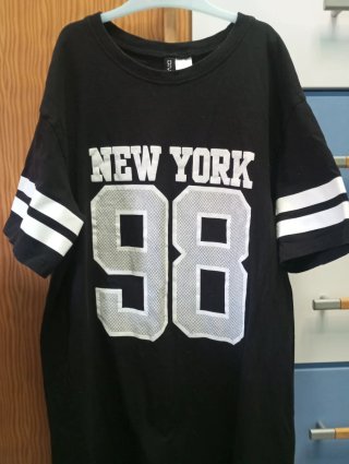 Camiseta larga New York 98 negra