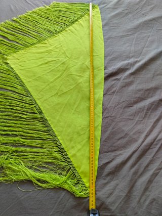 Mantoncillo Flamenco Verde con Flecos
