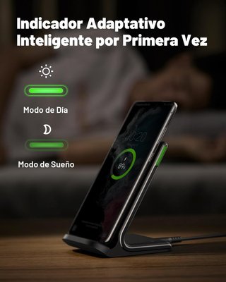 Cargador inalámbrico rápido soporte iPhone Samsung