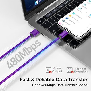 Basesailor cable carga rápida usb-c duradero