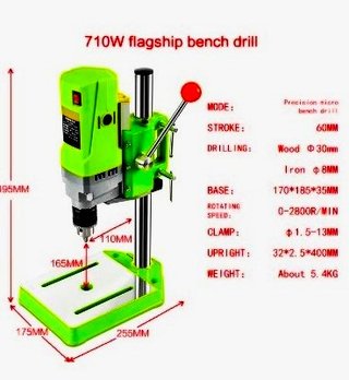 Taladro columna BG-5156E 710w + Mordaza (Nuevos)