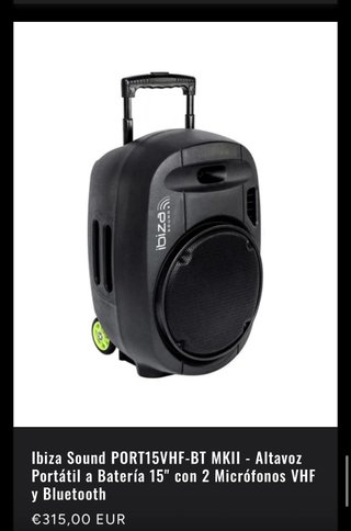 Altavoz Ibiza Sound PORT15VHF-BT MKII