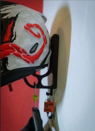 Soporte de pared para casco de moto
