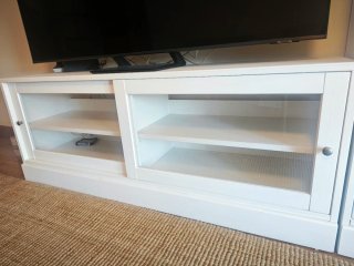 Mueble TV Ikea Havsta Blanco Cristal