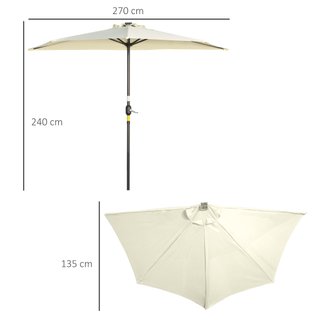 Ombrellone Semicircolare con Manovella 20 Luci LED
