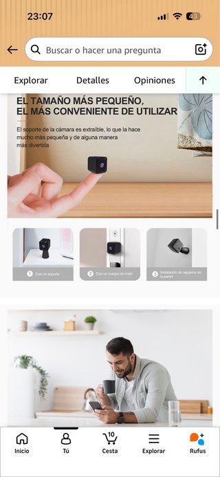 Mini Cámara espia Q18 WiFi HD 4K