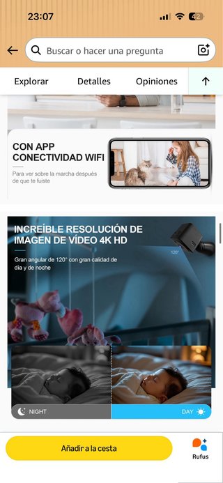 Mini Cámara espia Q18 WiFi HD 4K
