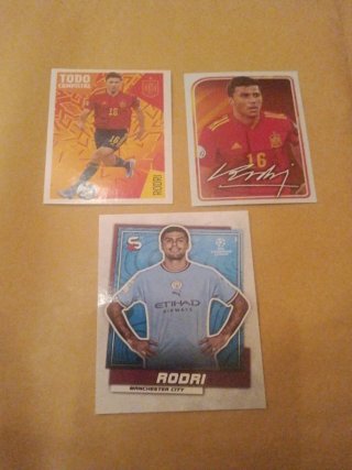 Lote 3 cromos Rodri