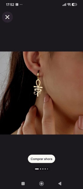 Pendientes Ankh Ojo de Ra Dorados