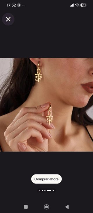 Pendientes Ankh Ojo de Ra Dorados