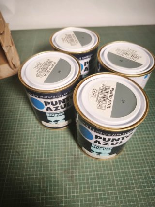 Pintura Esmalte Punto Azul Gris Maquinaria