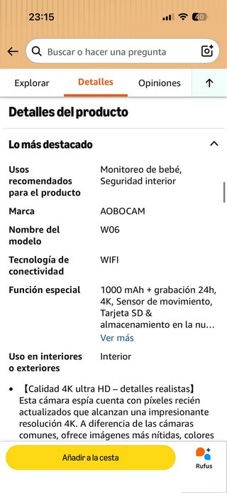 Camara Espia 4K Mini WiFi