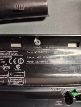 Portátil HP G62 (B80SS)