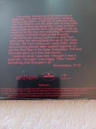 RUSH " 2112 " vinilo NUEVO Gatefold / 2021 / Italy