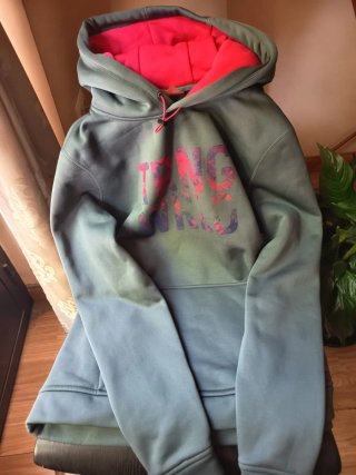 Sudadera Trango verde y rosa mujer