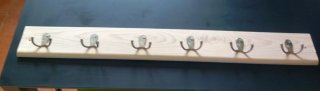 Perchero de pared 6 ganchos dobles
