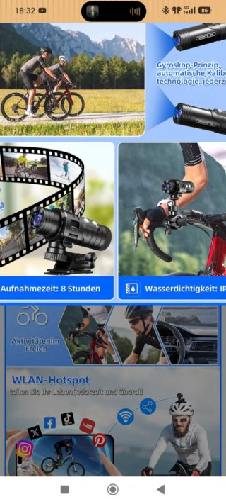 Cámara de acción Full HD 1080p nueva a estrenar