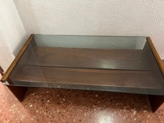 Mesa centro vintage madera y cristal