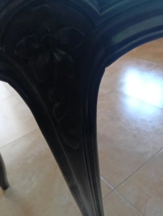 Mesita auxiliar mármol y madera años 70
