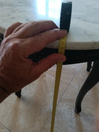 Mesita auxiliar mármol y madera años 70
