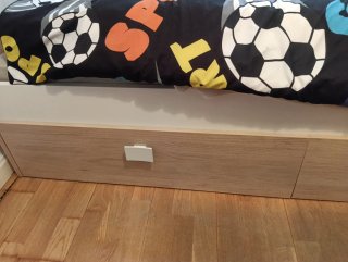 Cama individual 90x190 con colchón y 2 cajones