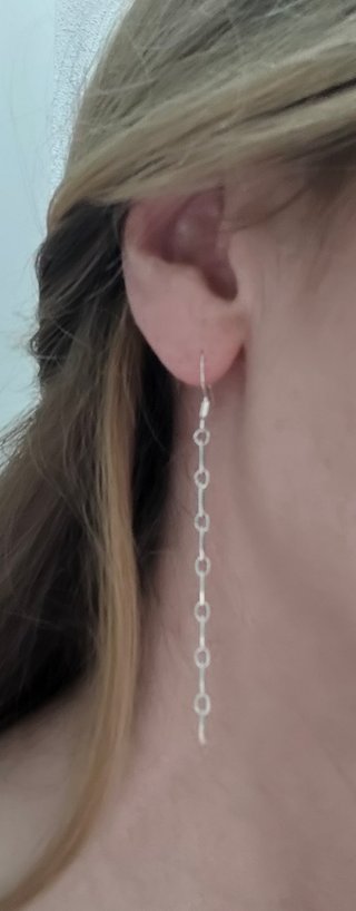 Pendientes largos de plata