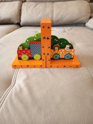 Sujetalibros infantiles tren y animales