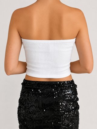 Top fascia bianco elasticizzato