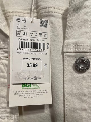 Chaqueta tejana blanca