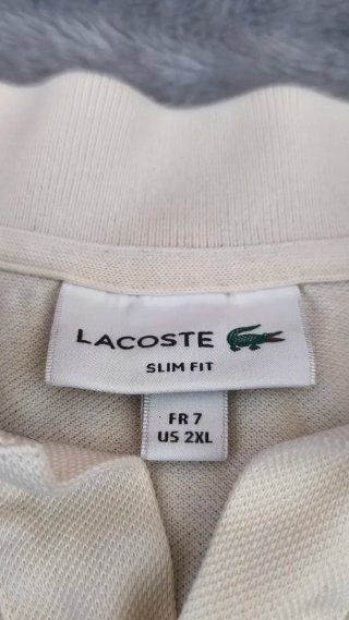Polo Lacoste Crema Talla XXL