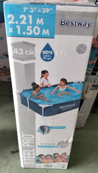 Piscina Bestway Tubular Infantil 221x150x43