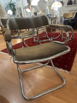 Silla Vintage Cantilever Acero Tubular cromado