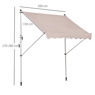 Tenda Sole 2x1.5 m per Esterno Rullo con Manovella