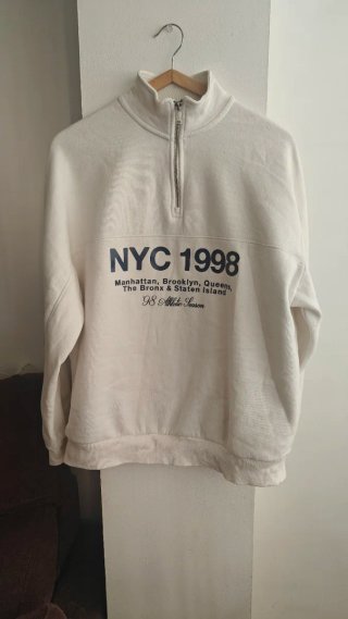Sudadera NYC 1998 Media Cremallera. Overside.