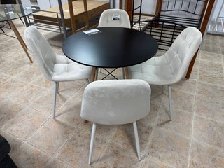 Conjunto Mesa Circular de Cocina y 4 Sillas