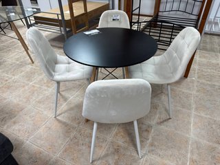 CONJUNTO MESA REDONDA + 4 SILLAS NÓRDICAS