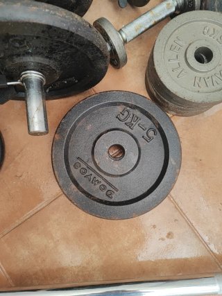 Juego de pesas y mancuernas
